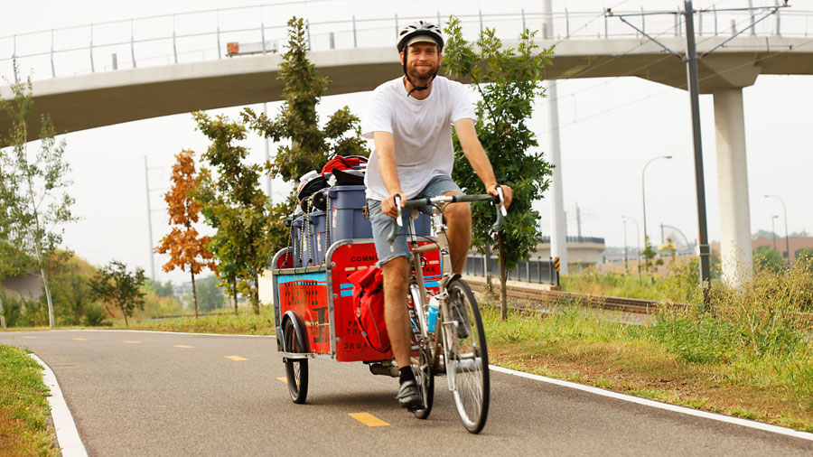 Peace Coffee Couriers Tow Coffee Carts 4,000 Miles a Year