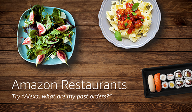 Amazon Restaurants splash page