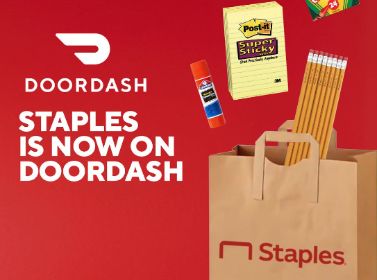 DoorDash Partners with Staples as part of Back-to-School Deals