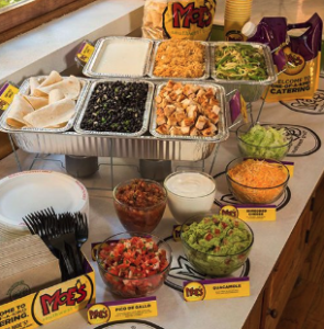Moe’s Southwest Grill catering taco bar