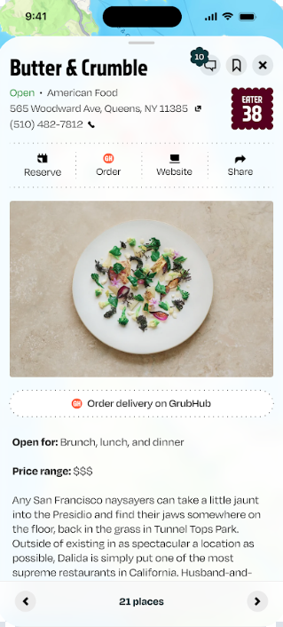 Diners can now order from select restaurants through Grubhub directly from Eater's app and website.